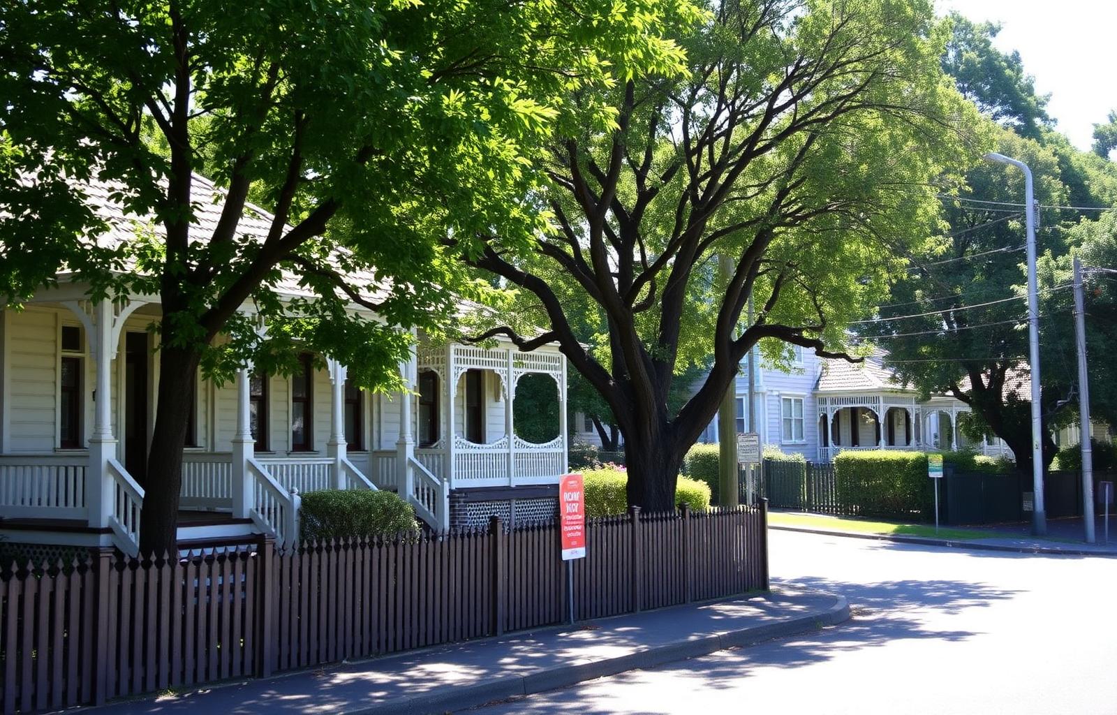 A Devonport or Milford character villa streetscape — the heritage housing stock that defines the North Shore's premium eastern bays.